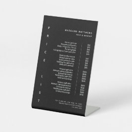 Moderner Minimalistischer Black Salon Preis List S Sockelschild