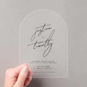 Moderner Minimalistischer Bogen Save the Date Acryleinladungen