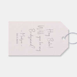 Moderner Minimalistischer Bridesmaid-Vorschlag Scr Geschenkanhänger