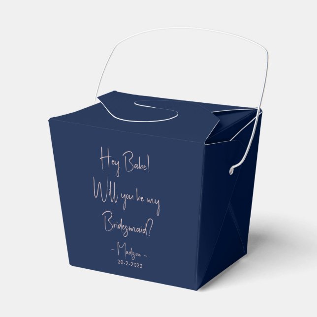 Moderner Minimalistischer Bridesmaid-Vorschlag Scr Geschenkschachtel (Vorderseite)