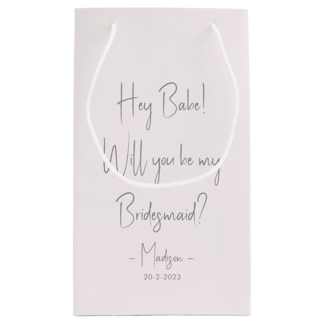 Moderner Minimalistischer Bridesmaid-Vorschlag Scr Kleine Geschenktüte (Rückseite)