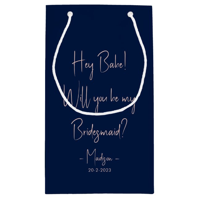 Moderner Minimalistischer Bridesmaid-Vorschlag Scr Kleine Geschenktüte (Rückseite)