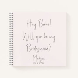Moderner Minimalistischer Bridesmaid-Vorschlag Scr Notizbuch