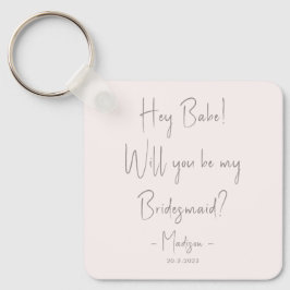 Moderner Minimalistischer Bridesmaid-Vorschlag Scr Schlüsselanhänger
