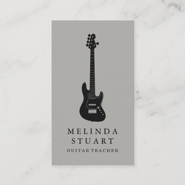 Moderner Minimalistischer Chic Musician Gitarre Le Visitenkarte (Vorderseite)