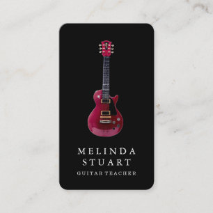 Moderner minimalistischer chic Musiker Gitarrenleh Visitenkarte
