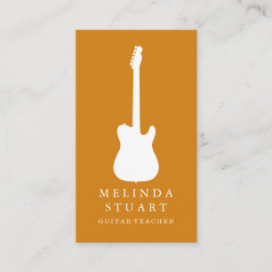Moderner minimalistischer Chic Musiker Gitarrenleh Visitenkarte