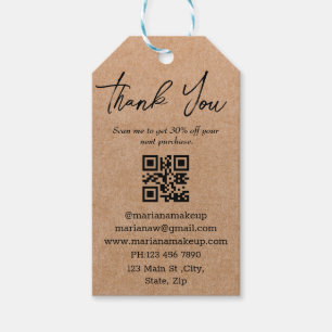 Moderner minimalistischer Dank für Business qr Geschenkanhänger