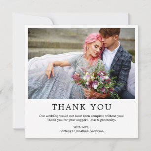 Moderner Minimalistischer Einfaches Hochzeitsplatz Dankeskarte