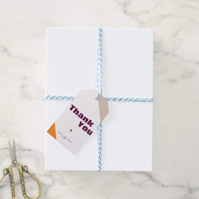 Moderner Minimalistischer Fall Danke, dass Sie die Geschenkanhänger (Mit Garn)