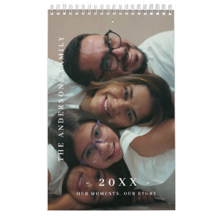 Moderner minimalistischer Familien-Fotokalender Kalender