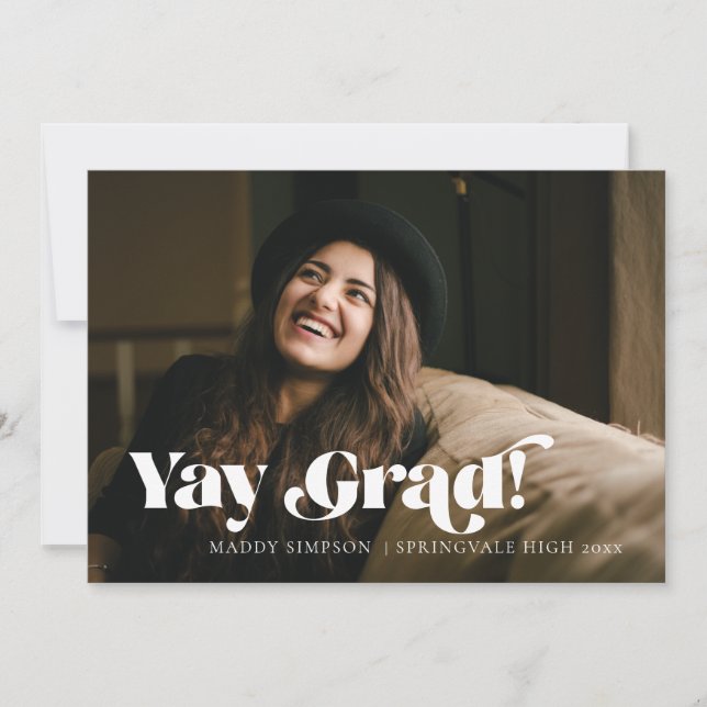 Moderner Minimalistischer Foto Abschluss Ankündigung (Vorderseite)