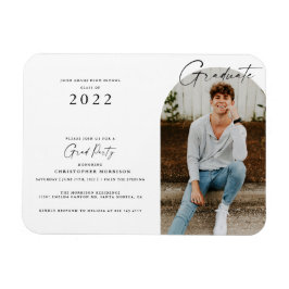 Moderner Minimalistischer Foto Abschluss Einladung Magnet