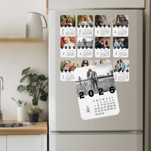 Moderner minimalistischer Foto-Kalender Juni 2026 Magnet