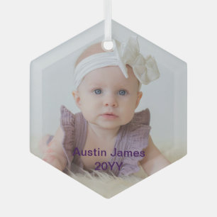 Moderner Minimalistischer Foto-Overlay Ornament Aus Glas