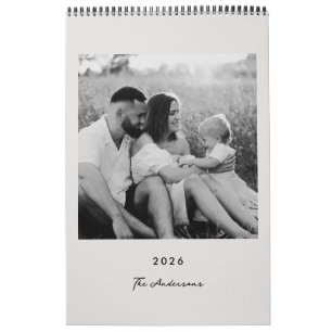 Moderner minimalistischer Fotokalender 2026 Kalender
