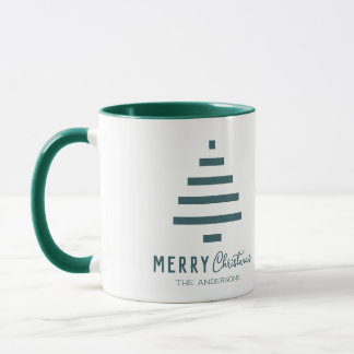 Moderner Minimalistischer froher Weihnachten Grüne Tasse