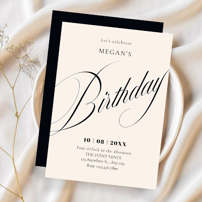 Moderner minimalistischer Geburtstag Einladung (Von Creator hochgeladen)