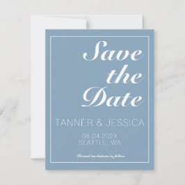 Moderner Minimalistischer Gletscher Blau & Weiß Save The Date
