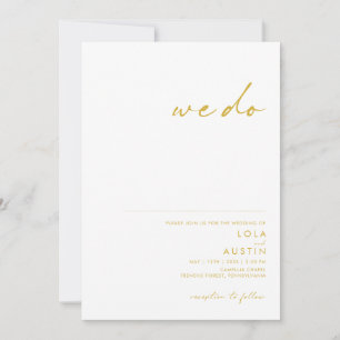 Moderner Minimalistischer Gold Schriftart wir mach Einladung