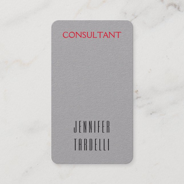 Moderner Minimalistischer grauer Hintergrund Elega Visitenkarte (Vorderseite)