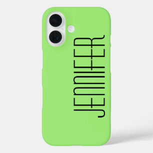 Moderner Minimalistischer, grüner, Personalisierte iPhone 16 Hülle