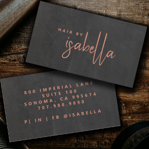 Moderner Minimalistischer Hair-Stylist-Skriptname Visitenkarte
