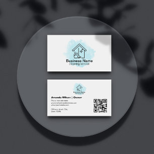 Moderner minimalistischer Hausreinigungsdienst QR- Visitenkarte