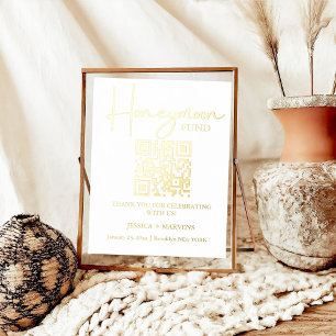 Moderner Minimalistischer Hochzeitsfonds QR-Code Foliendrucke