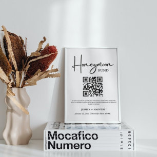 Moderner Minimalistischer Hochzeitsfonds QR-Code Poster