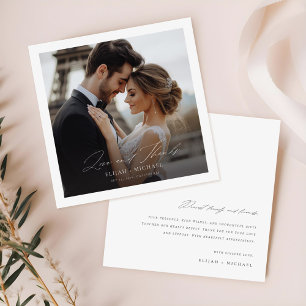 Moderner Minimalistischer Hochzeitsplatz Dankeskarte