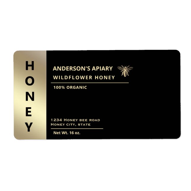 Moderner, minimalistischer Honigbienenhonig (Vorne)