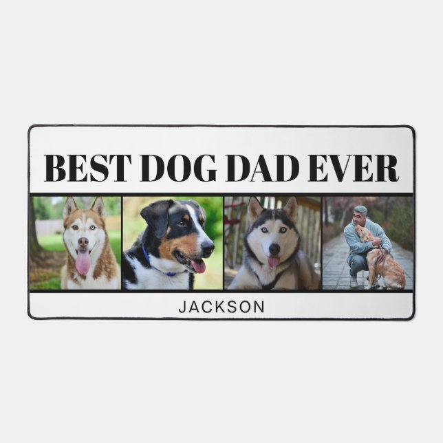 Moderner Minimalistischer Hunde Vater Vier FotoCol Schreibtischunterlage (Vorderseite)