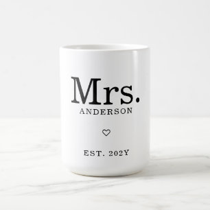 Moderner Minimalistischer Individuelle Name "Mrs.  Kaffeetasse