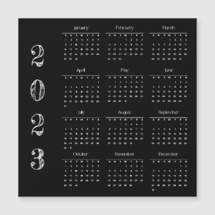 Moderner, Minimalistischer Kalender 2023 Magnetkarte