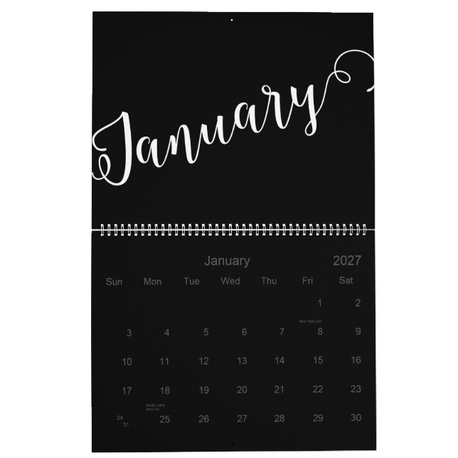 Moderner, Minimalistischer Kalender 2025 (Jan 2027)
