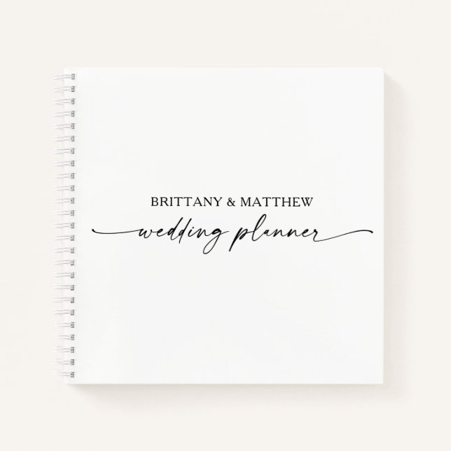 Moderner Minimalistischer Kalligrafie-Tinte-Hochze Notizbuch (Vorderseite)