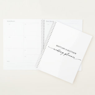 Moderner Minimalistischer Kalligrafie-Tinte-Hochze Planer