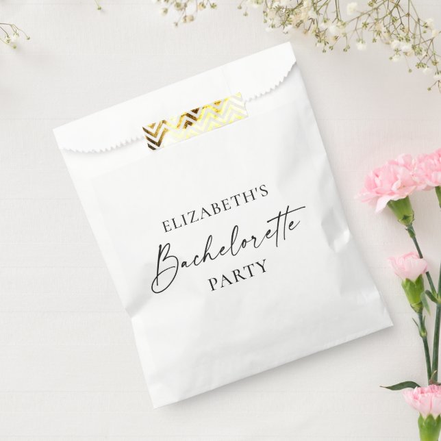 Moderner Minimalistischer Kalligraphie-Junggeselin Geschenktütchen (Versiegelt)