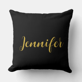 Moderner Minimalistischer Kalligraphiename Black G Kissen