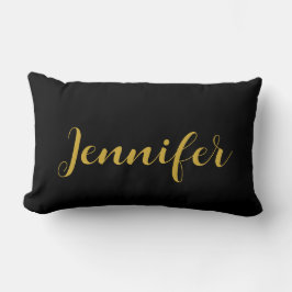 Moderner Minimalistischer Kalligraphiename Black G Lendenkissen