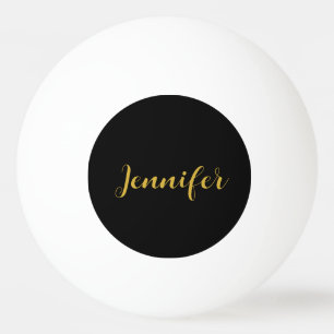 Moderner Minimalistischer Kalligraphiename Black G Tischtennisball
