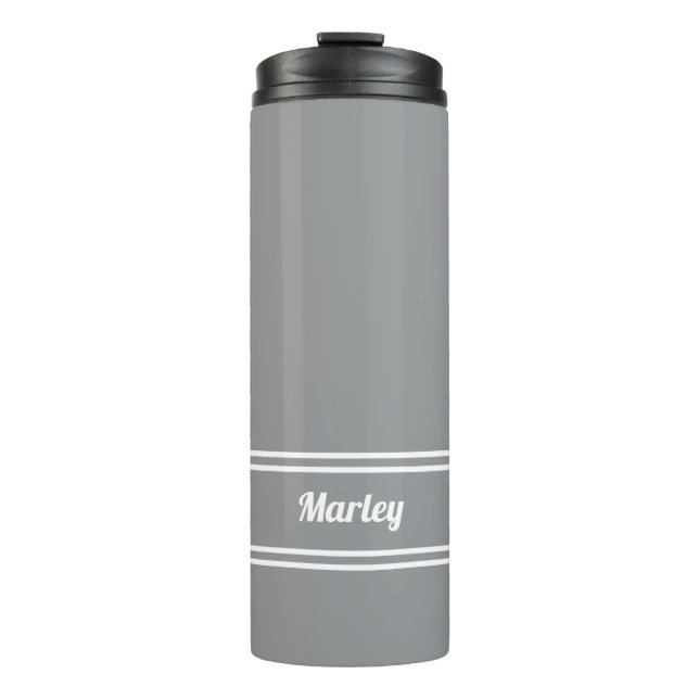 Moderner Minimalistischer klassischer Individuelle Thermosbecher (Vorderseite)