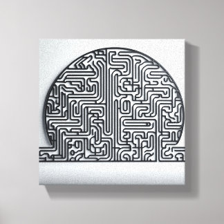 Moderner minimalistischer kreisförmiger Labyrinth  Leinwanddruck