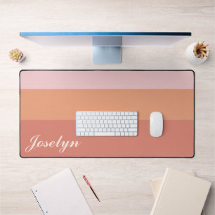 Moderner Minimalistischer Lachs Peach Individuelle Schreibtischunterlage
