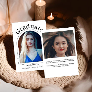 Moderner Minimalistischer Lässiger Foto Abschluss Ankündigung