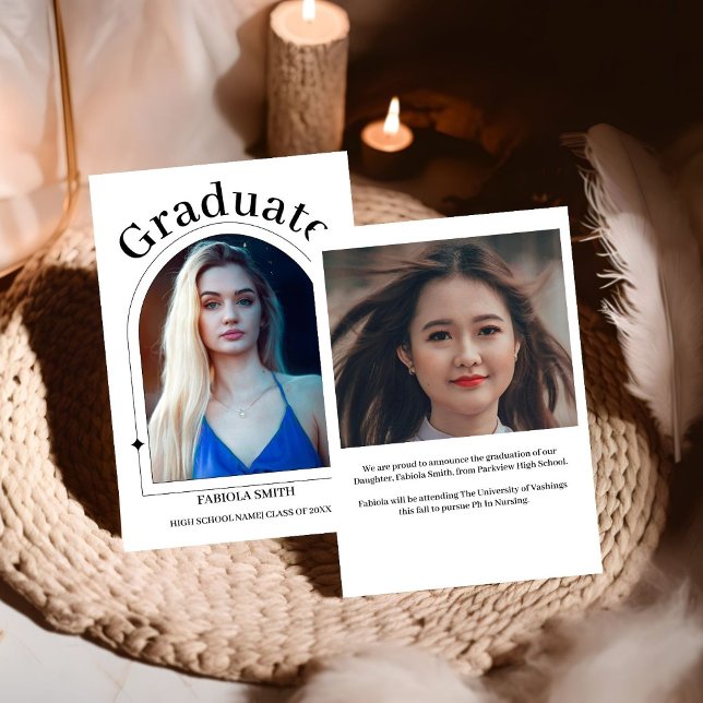 Moderner Minimalistischer Lässiger Foto Abschluss Ankündigung (Von Creator hochgeladen)