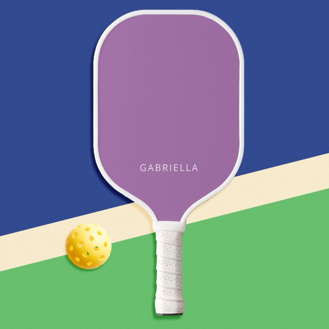 Moderner Minimalistischer Lila Personalisierter Na Pickleball Schläger (Von Creator hochgeladen)