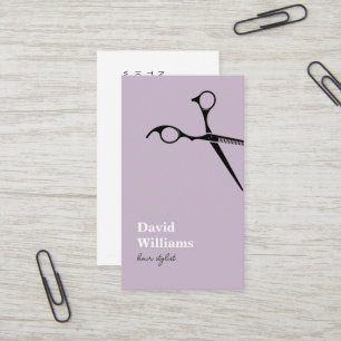 Moderner Minimalistischer Lilac White Hair Stylist Visitenkarte