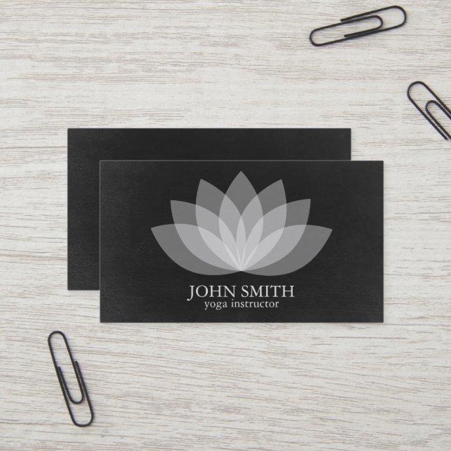 Moderner Minimalistischer Lotus Yoga Instructor Visitenkarte (Vorderseite/Rückseite Beispiel)